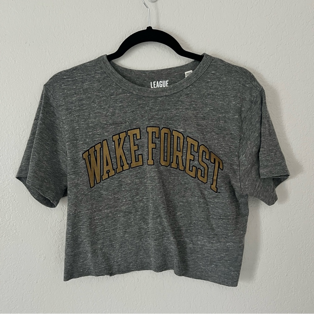 Grey Wake Forest Cropped Tee